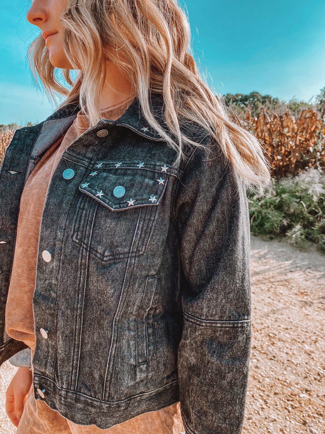 Nash Classic Embroidered Western Denim Jacket In Black – K. A. Classics